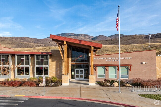 A welcoming entrance is seen at Mountain Green Elementary School.