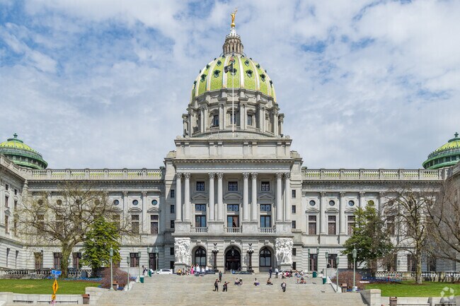 The dome of the capital building dominates Downtown Harrisburg and is always bustling with state workers.
