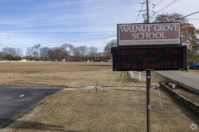 Sign for Walnut Grove School in New Market Alabama.