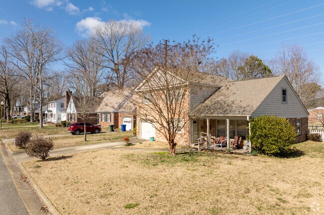 Most Palmer homes are well maintained such as these colonial style brick homes.