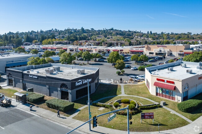 An Aerial view of the Vallejo Heights shows how close it is to shopping stores.