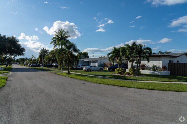 Palm trees line the residential streets in Woodstock.