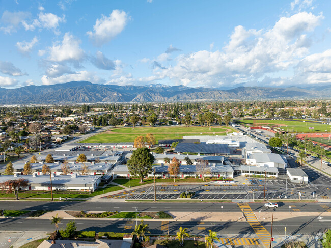 Traweek Middle School is located right under the San Gabriel Mountains.