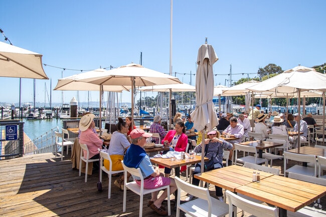Sam’s Anchor Café in Belvedere offers a spacious deck with a laidback atmosphere.