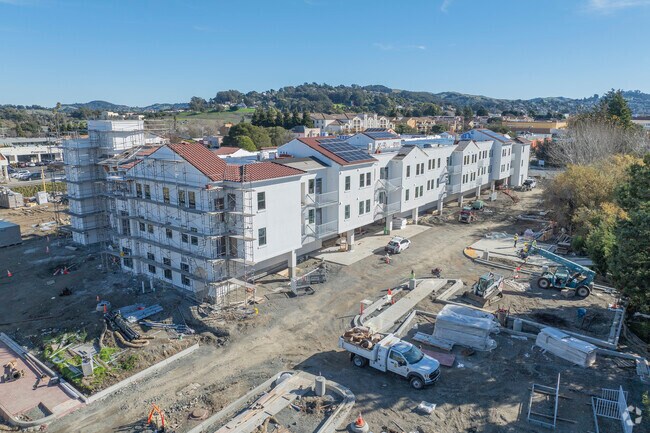 Alvarado Plaza is a new landscaped plaza that will feature shopping and affordable housing.