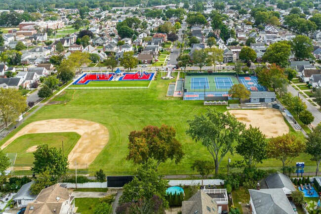 New Hyde Park Memorial Park has basketball, a picnic area, baseball field and tennis courts.