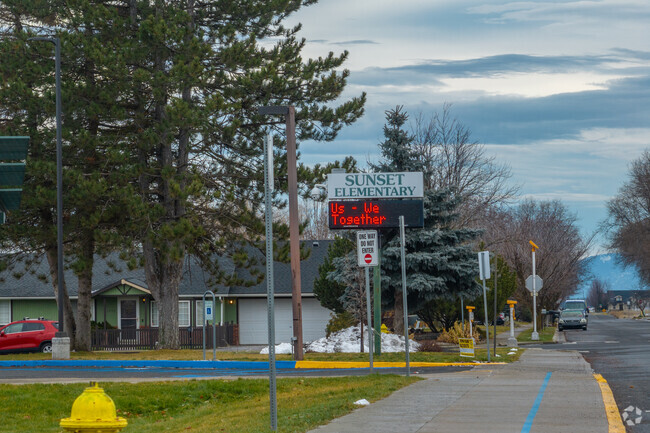 Sunset Elementary is located near many homes in the neighborhood.