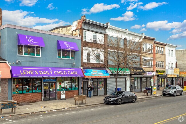 The business district in the Haddington neighborhood offers access to retail stores.