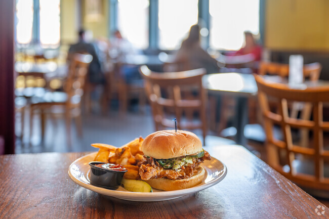 A fried chicken sandwich from Franklins in Hyattsville, near Edmonston.