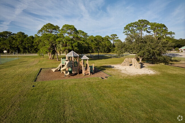 Village Green Elementary School has a playground for students to enjoy during recess.