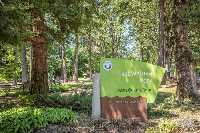 The Sign at the Entrance to East Walluga Park in Lake Oswego, OR.