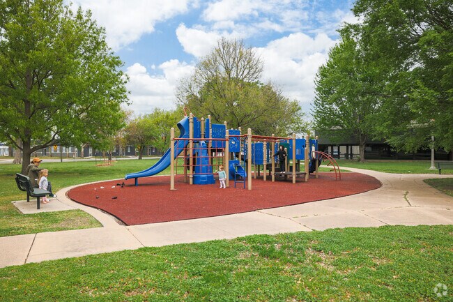 Kids love running around and climbing on the playground at The Hyde.