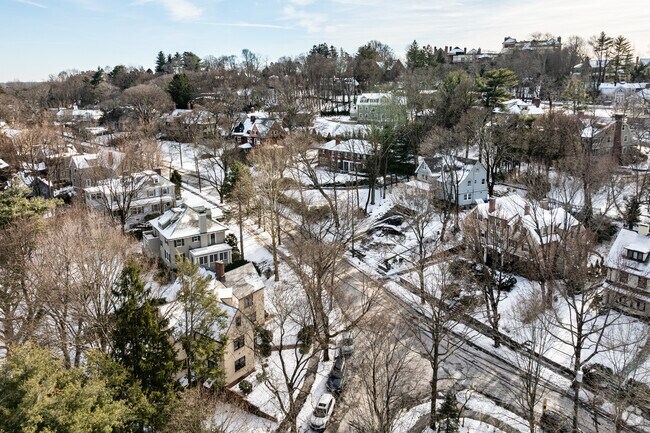 Enjoy walks on the streets of Brookline Village full of historic homes and mature trees.