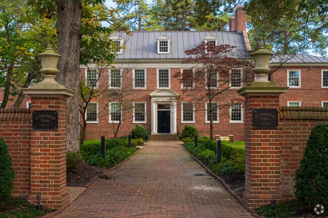 Founded in 1911, St. Christopher's School presents itself as a French Eclectic building.