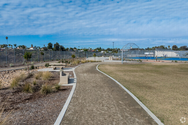 A walking path surrounds the field at Taft Middle School in Serra Mesa.