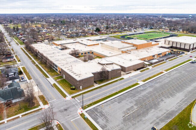 Griffith Middle School is located within the same building as Griffith High School, creating a seamless educational environment that fosters collaboration and community among students of all ages.