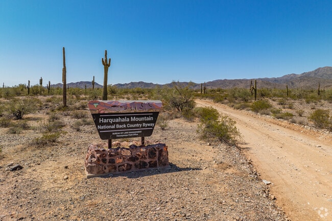 Visitors heading to Harquahala Mountain near Aguila can find informative markers that highlight the area's rich natural and historical significance.
