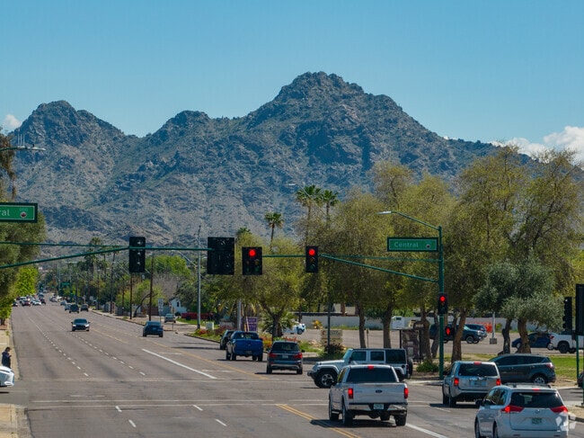 There are mountain views as you drive eastbound past Central Ave in Alhambra.