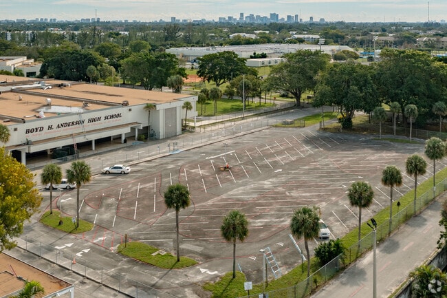 Ample parking at Boyd H. Anderson High School in Lauderdale Lakes, FL.