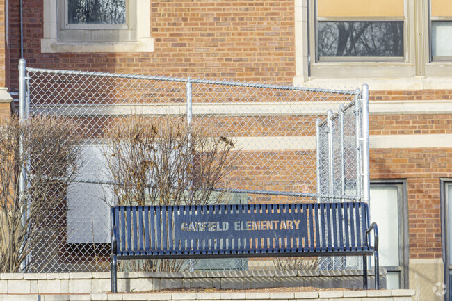 Kids will sit and relax on the bench at Garfield Elementary School.