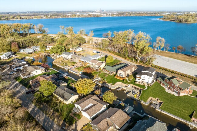 This small inlet of Lake Manawa is surrounded by homes with access to the lake and state park.