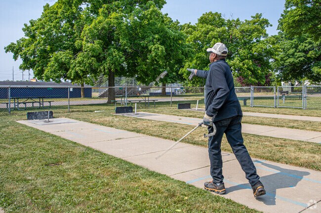 Throw some horseshoes at the horseshoe pits in the Old Oakland neighborhood.