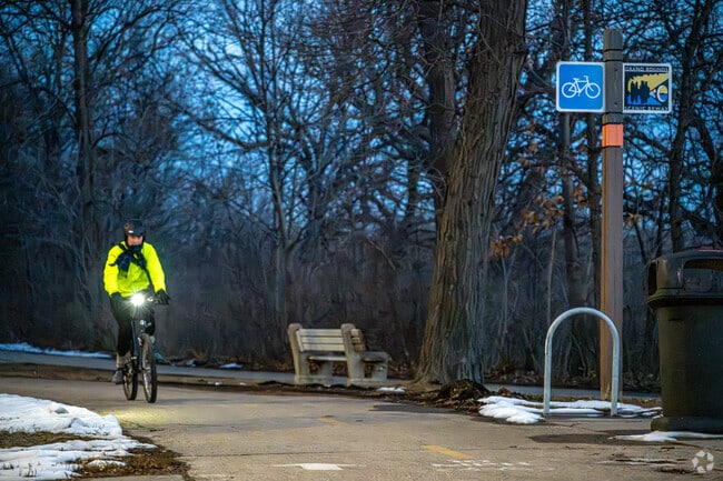 The bikes stay out after dark with so many dedicated trails throughout Prospect Park.