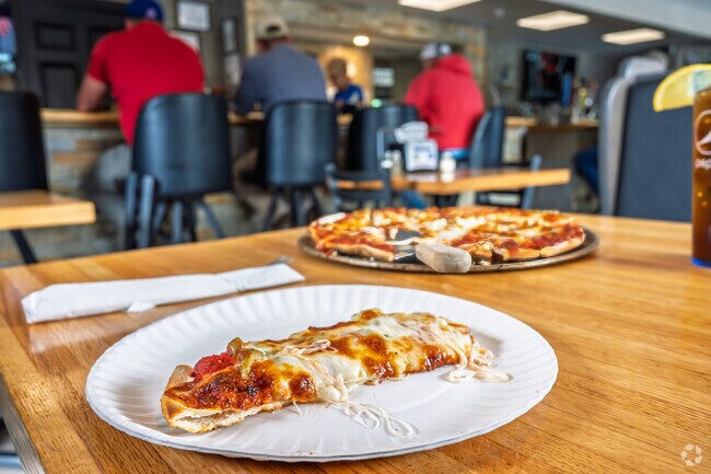Locals love the pizza at DiMaggio's, located in Lake Michigan Beach.