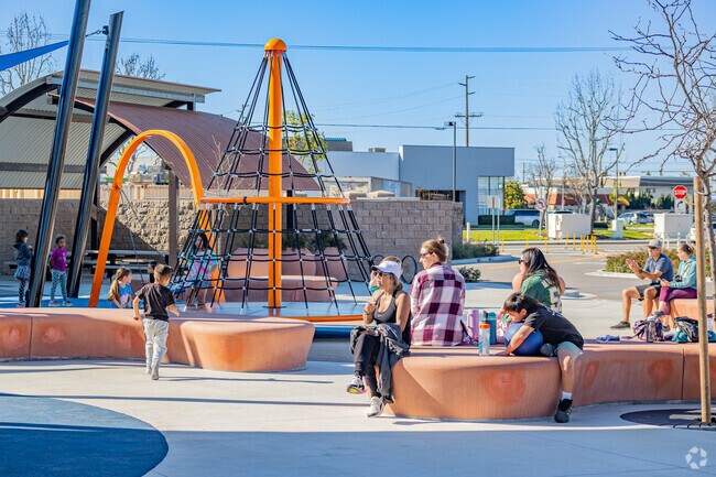 Families will enjoy the well-maintained playground at Lexington Park.