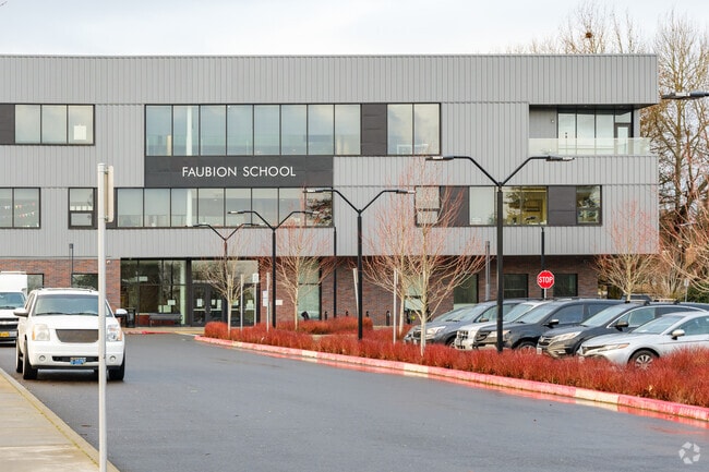 Building exterior of Faubion School in Concordia, Portland, Oregon.