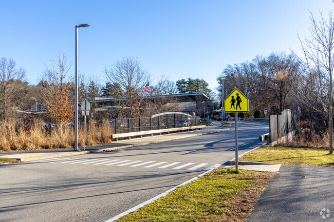 A crosswalk for students leading up to the Jonas Clarke Middle School in Lexington, MA.