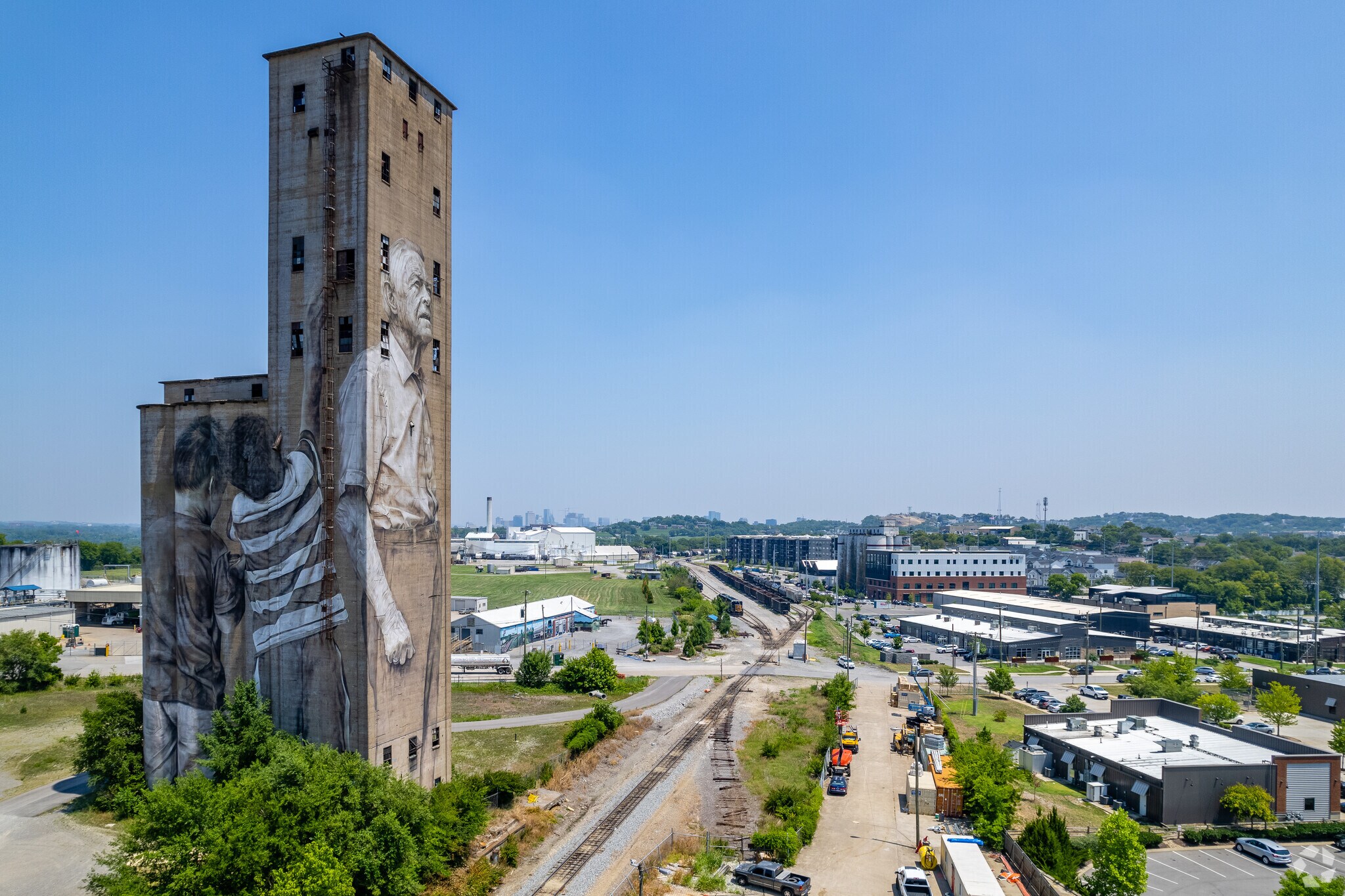 The Nations is an urban neighborhood with many murals adorning its buildings.