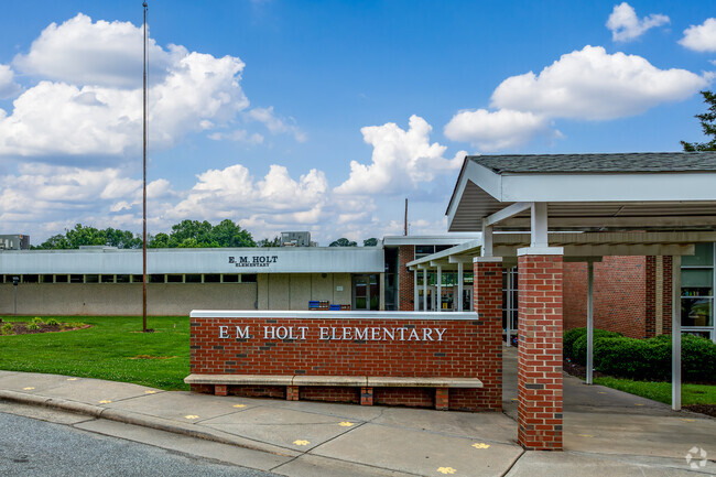 Edwin M. Holt Elementary School serves over 500 students in the Burlington area.