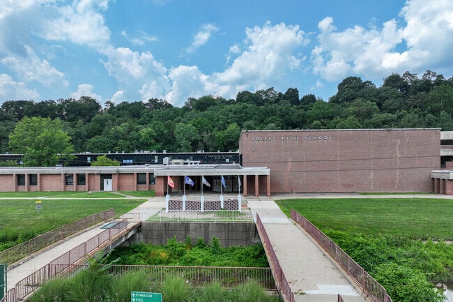 Entrance to Valley Junior-Senior High School.