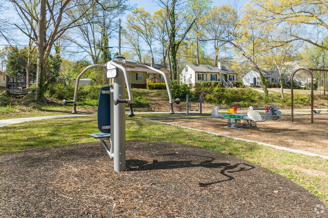 Cofield Park features a well kept playground and exercise equipments.