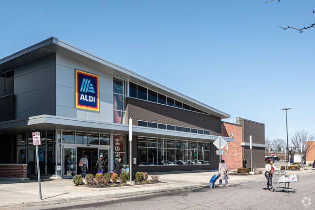 Aldi Supermarket is one of many big box stores at Green Acres Shopping area.