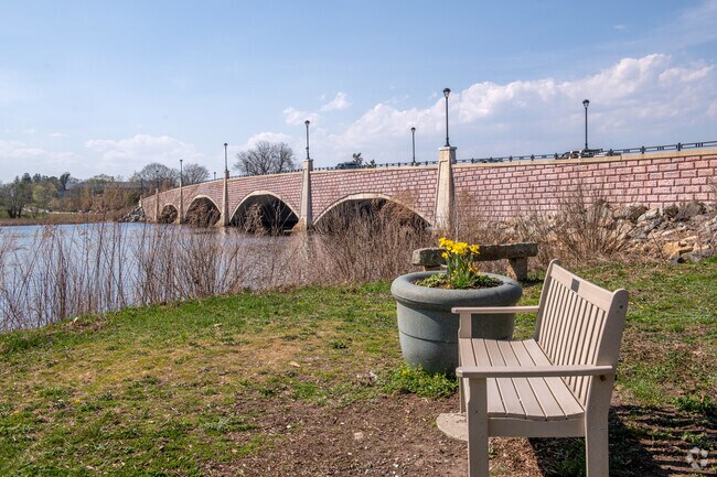 Berkley Village Heritage Park is a calm place to watch the Taunton River flow quietly past.