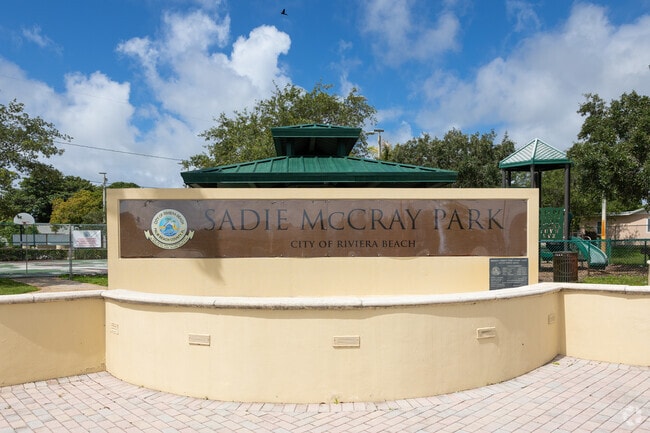 Sadie McCray Park is a small local park with a basketball court and a playground.