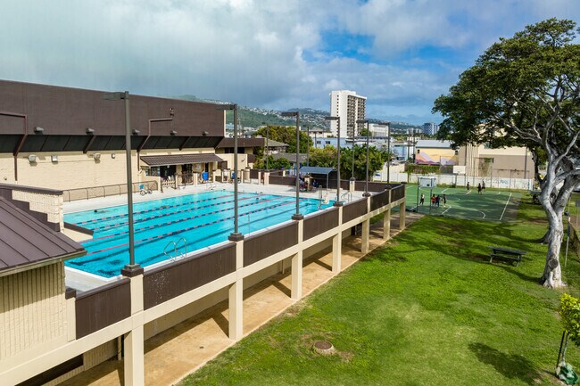 Honolulu residents enjoy swimming laps at the McCully District Park pool.