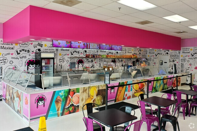 The interior decorations of Michoacan ice cream shop in Columbia Heights are very inviting.