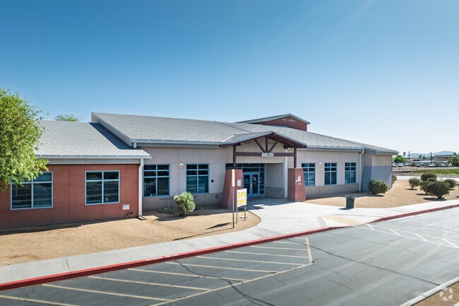 A welcoming entrance is seen at Felix J. Appleby Elementary School in Blythe.