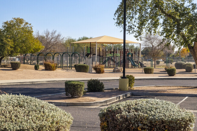 Chandler’s Hancock Elementary School offers kids several playgrounds.