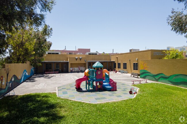Kingsley Elementary School has a gated area for the children to get some fresh air.