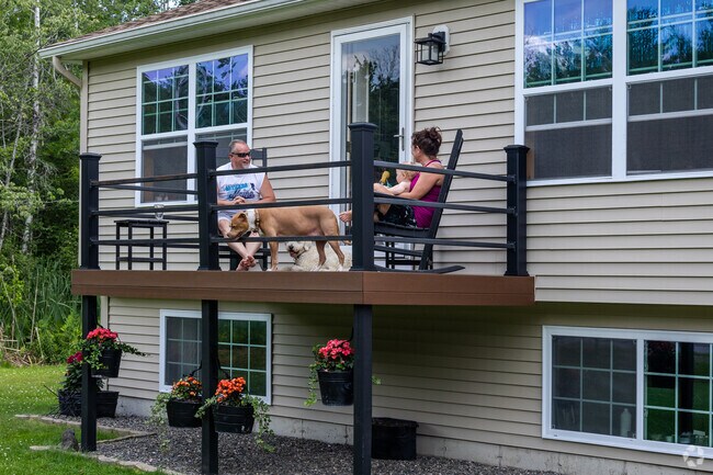 Bradley residents enjoy a beautiful summer day on the patio.