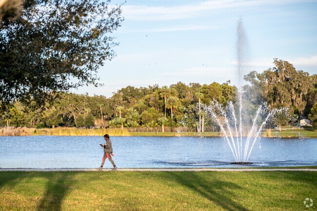 The fountain at Mill Lake Park offers a calming detail to enjoy for Orange City locals.