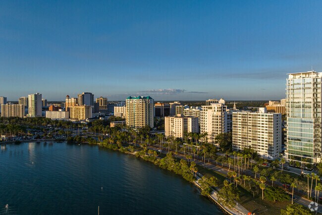 Downtown Sarasota has many large condominiums, offering residents idyllic sunset views.