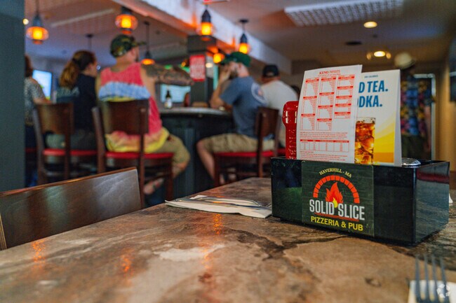 Solid Slice Pizzeria and Pub is a great spot for locals and vistors of West Parish to grab a bite to eat.