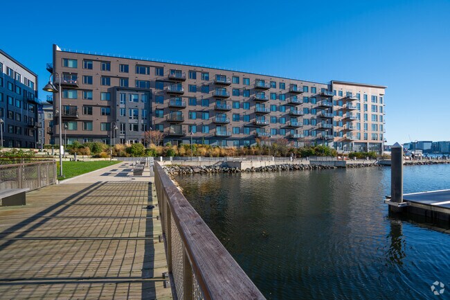 Waterfront condos are common in the Central Maverick Square neighborhood.