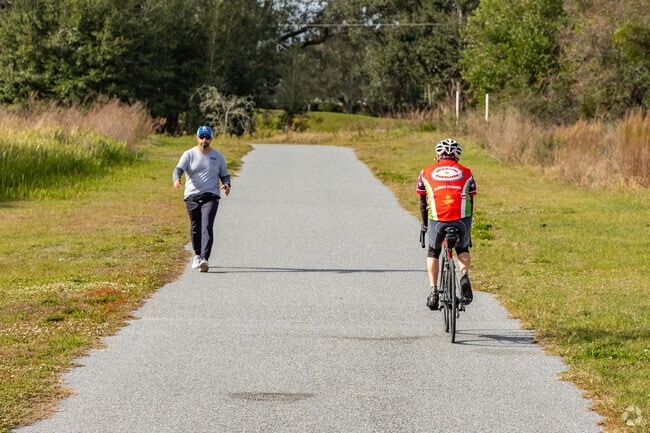 Enjoy the miles of trails for biking and walking, in Seven Springs.