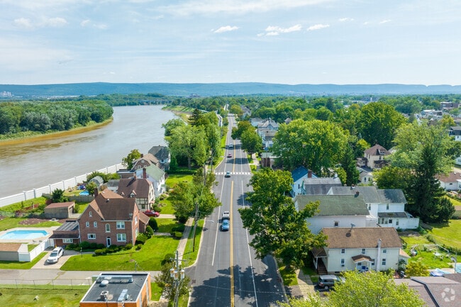 River Street in Forty Fort backs up against the Susquehanna River.